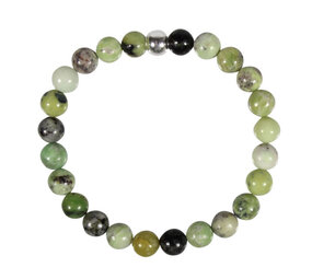 Magnetiet in serpentijn armband 20 cm | 8 mm kralen Magnetiet in serpentijn armband 20 cm | 8 mm kralen