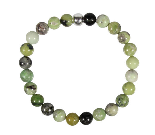 Magnetiet in serpentijn armband 20 cm | 8 mm kralen Magnetiet in serpentijn armband 20 cm | 8 mm kralen
