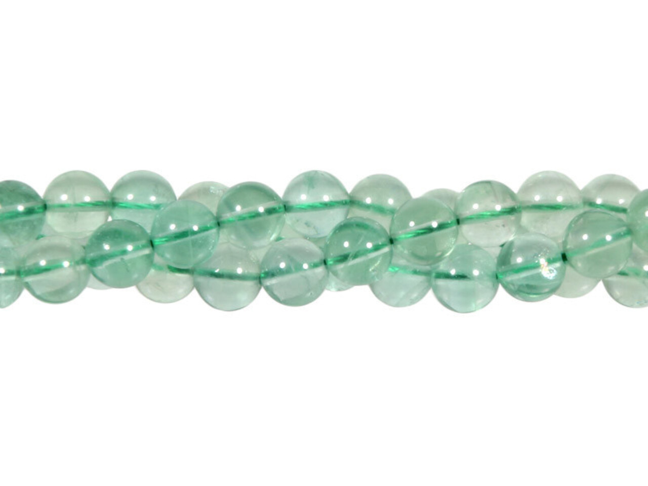 Fluoriet (groen) kralen rond 8 mm (streng van 40 cm)