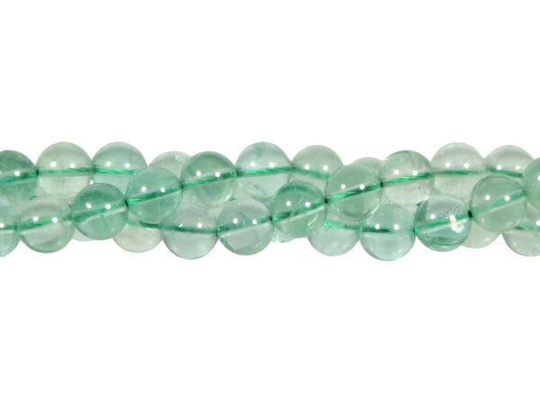 Fluoriet (groen) kralen rond 8 mm (streng van 40 cm)