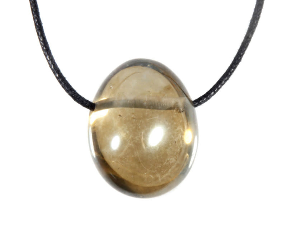 Champagne aura kwarts hanger doorboord Champagne aura kwarts hanger doorboord