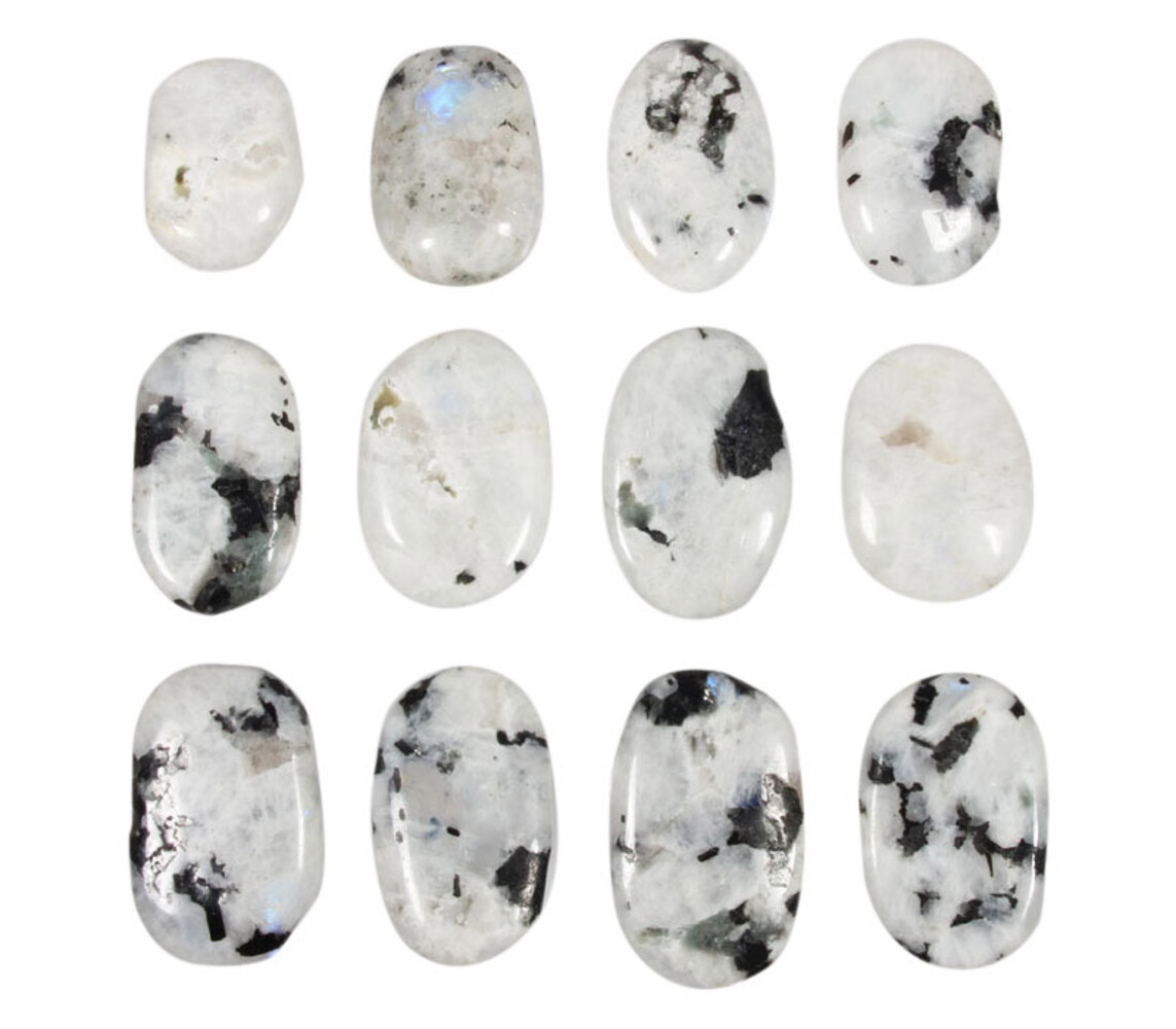 Maansteen (regenboog) steen plat gepolijst Maansteen (regenboog) steen plat gepolijst