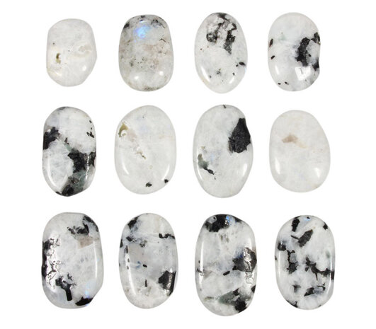 Maansteen (regenboog) steen plat gepolijst Maansteen (regenboog) steen plat gepolijst