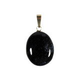 Onyx hanger ovaal met 14k gouden oogje Onyx hanger ovaal met 14k gouden oogje
