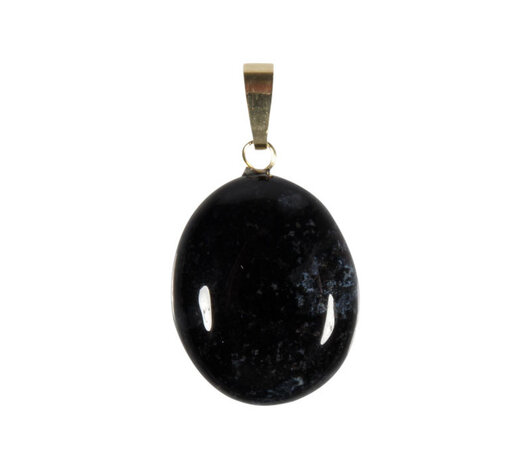 Onyx hanger ovaal met 14k gouden oogje Onyx hanger ovaal met 14k gouden oogje