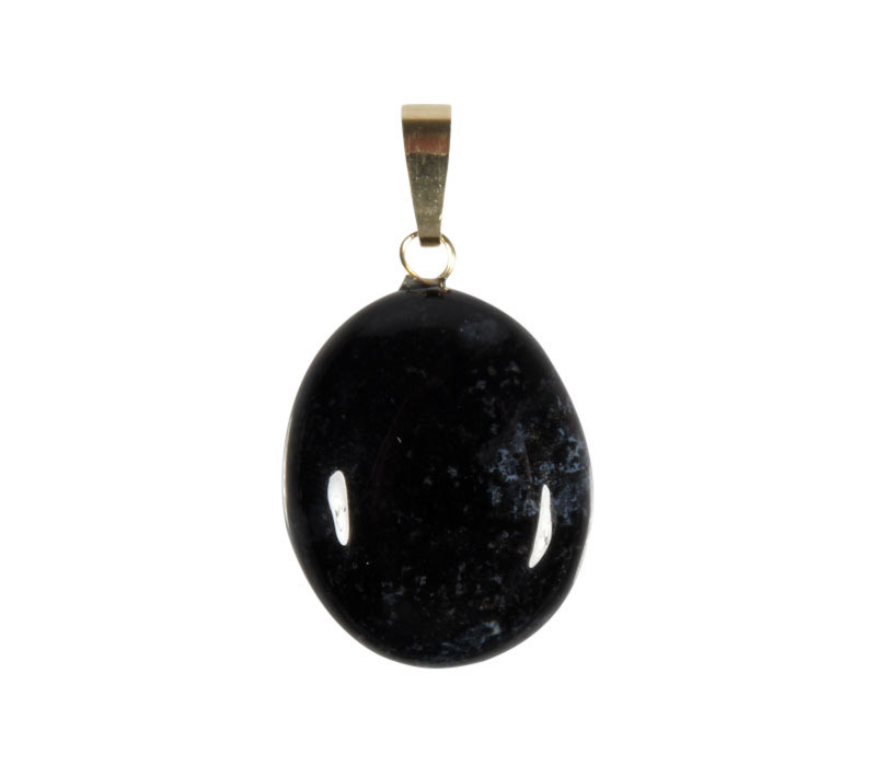 Cruz | Ketting van Zwart Roestvrij Staal en Cirkel van Zwarte Onyx | Op voorraad | Arkai