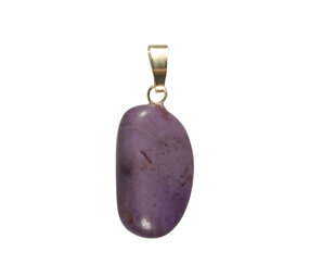 Jade (paars) hanger met 14k gouden oogje Jade (paars) hanger met 14k gouden oogje