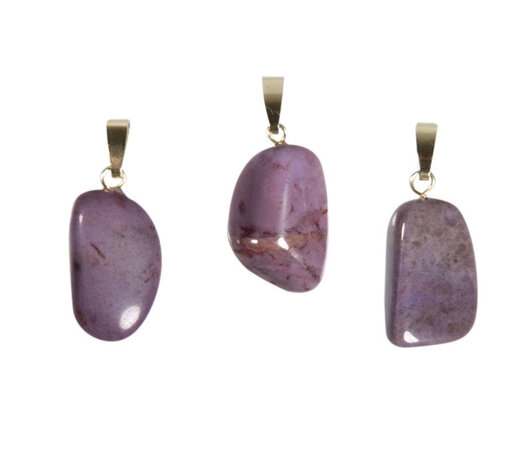 Jade (paars) hanger met 14k gouden oogje Jade (paars) hanger met 14k gouden oogje