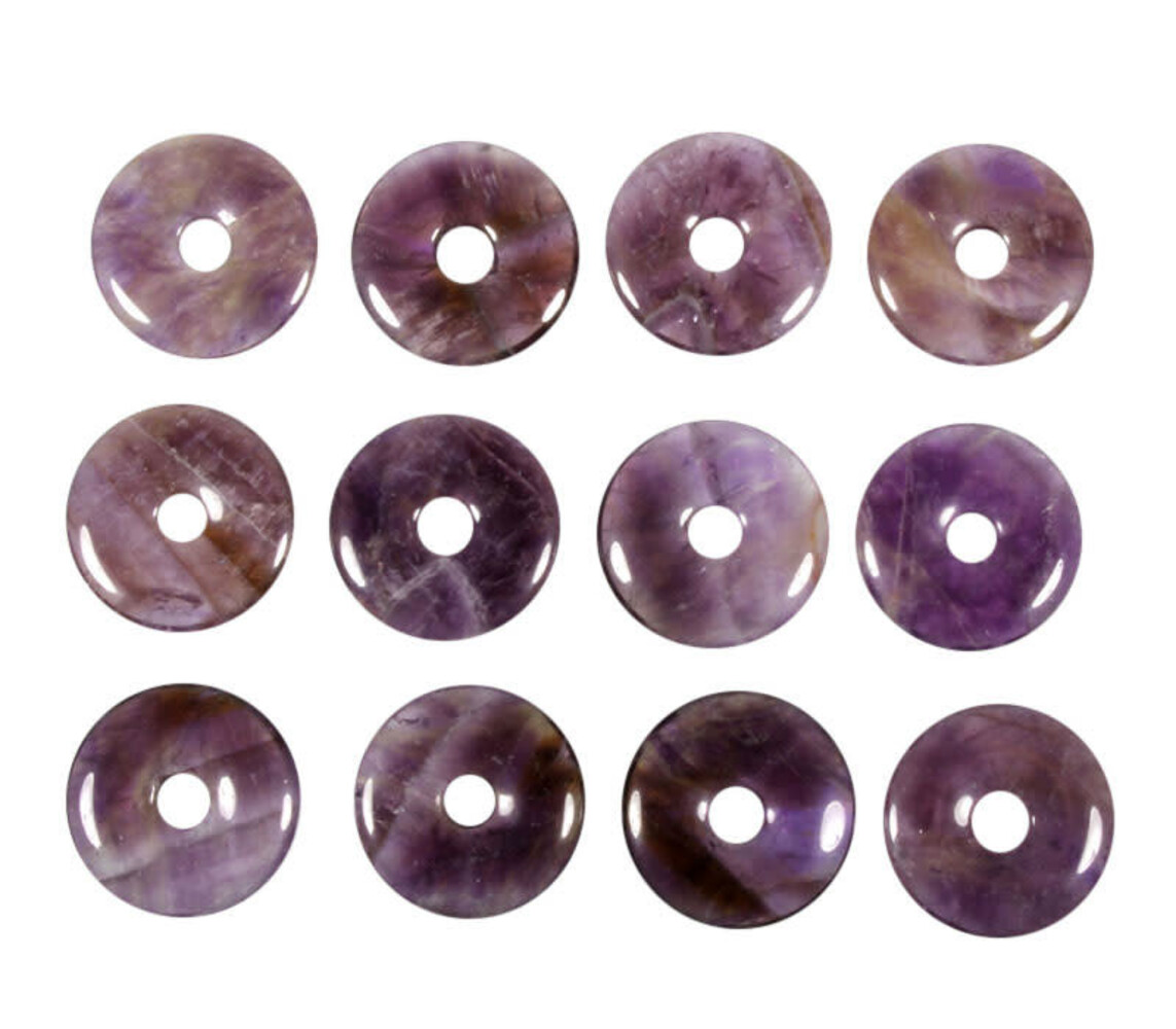 Amethist hanger donut 3 cm