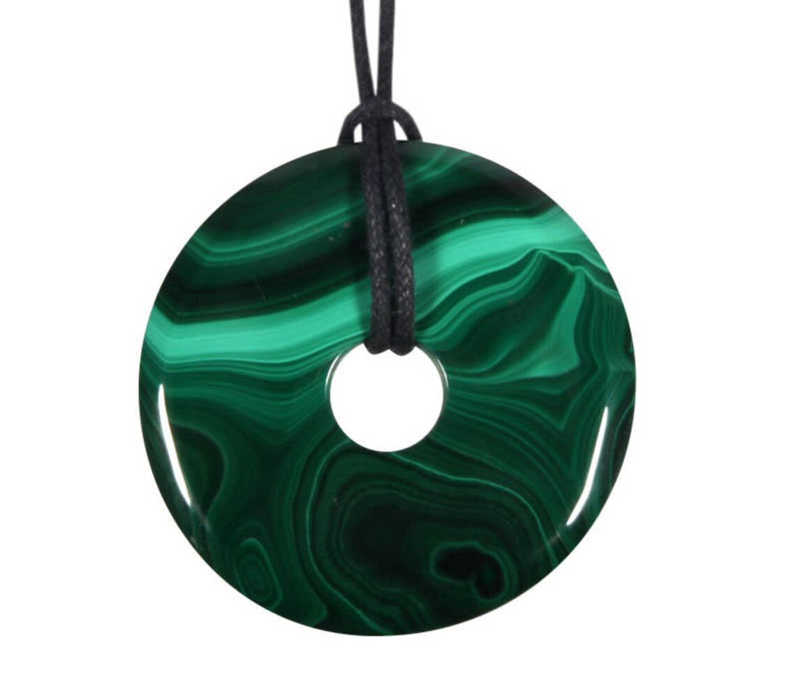 Malachiet hanger donut 4 cm Malachiet hanger donut 4 cm