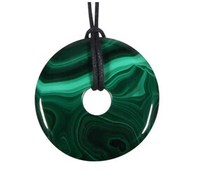 Malachiet hanger donut 4 cm Malachiet hanger donut 4 cm