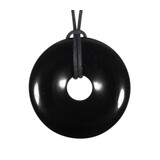 Obsidiaan (zwart) hanger donut 4 cm Obsidiaan (zwart) hanger donut 4 cm