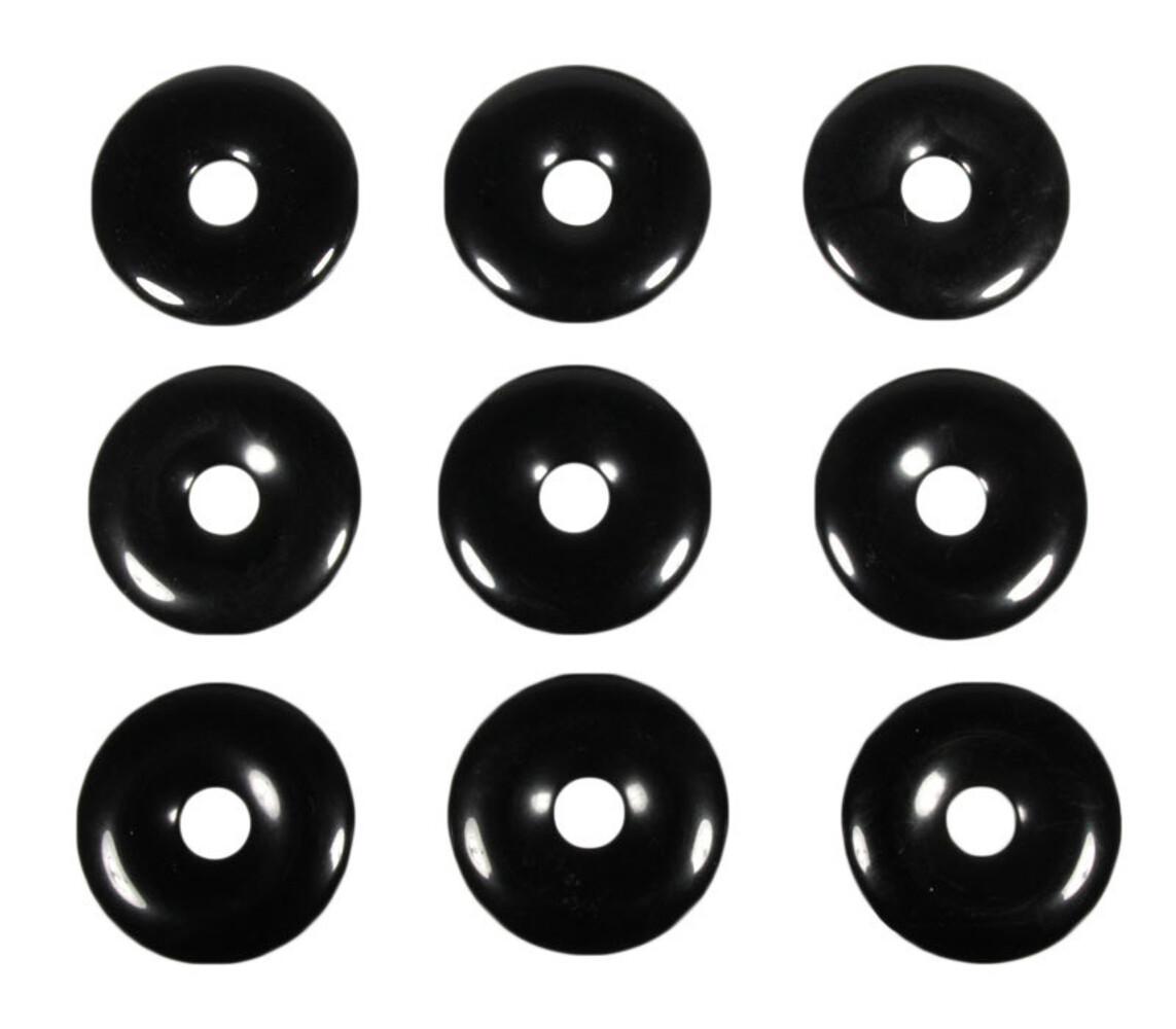 Obsidiaan (zwart) hanger donut 4 cm Obsidiaan (zwart) hanger donut 4 cm