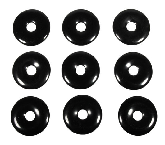 Obsidiaan (zwart) hanger donut 4 cm Obsidiaan (zwart) hanger donut 4 cm