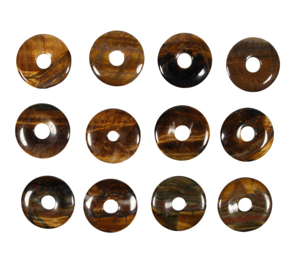 Tijgeroog hanger donut 3 cm Tijgeroog hanger donut 3 cm