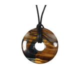 Tijgeroog met valkenoog hanger donut 3 cm Tijgeroog met valkenoog hanger donut 3 cm