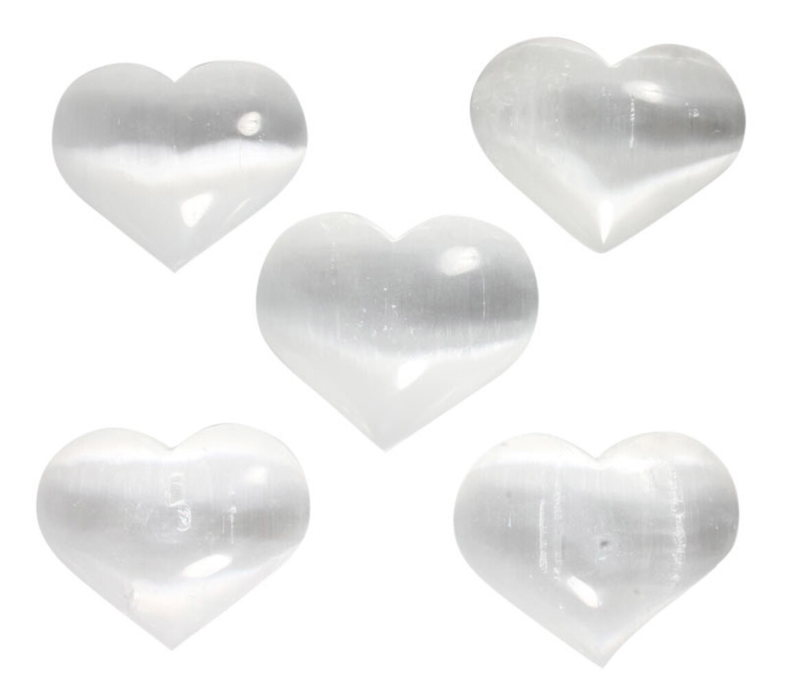 Seleniet edelsteen hart 7,5 cm Seleniet edelsteen hart 7,5 cm