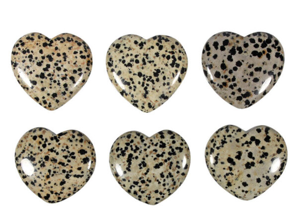 Jaspis (dalmatier) edelsteen hart 4 cm Jaspis (dalmatier) edelsteen hart 4 cm