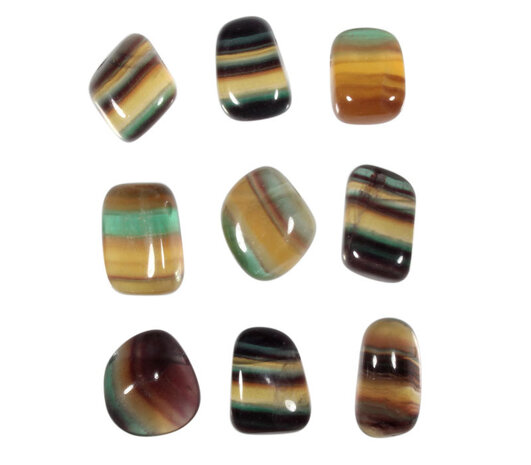 Fluoriet (regenboog) hanger doorboord