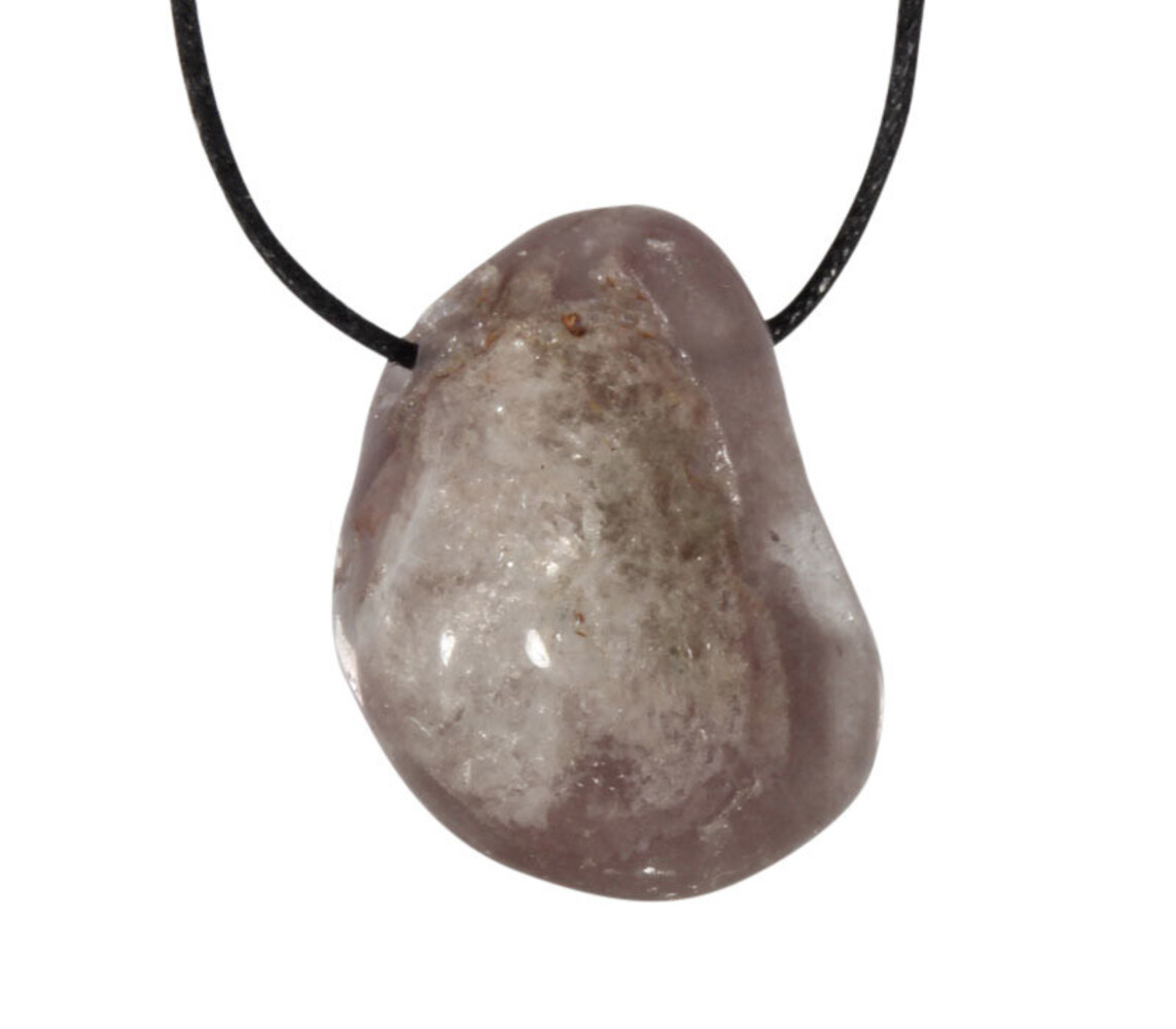 Lithiumkwarts hanger doorboord getrommeld Lithiumkwarts hanger doorboord getrommeld