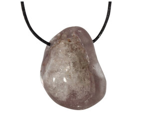 Lithiumkwarts hanger doorboord getrommeld Lithiumkwarts hanger doorboord getrommeld