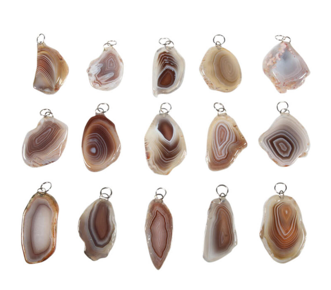 Agaat (Botswana) hanger schijfje Agaat (Botswana) hanger schijfje