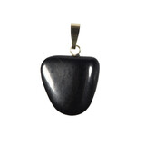 Jade (zwart) hanger met 14k gouden oogje Jade (zwart) hanger met 14k gouden oogje