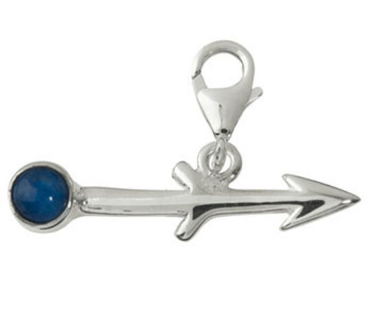 Zilveren bedeltje sterrenbeeld boogschutter met sodaliet