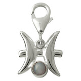 Zilveren bedeltje sterrenbeeld vissen met agaat (Botswana)