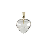 Bergkristal hanger hart met 14k gouden oogje Bergkristal hanger hart met 14k gouden oogje