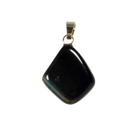 Obsidiaan (regenboog) hanger met 14k gouden oogje Obsidiaan (regenboog) hanger met 14k gouden oogje