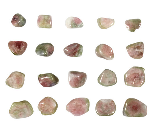 Toermalijn (watermeloen) steen getrommeld 2 - 5 gram Toermalijn (watermeloen) steen getrommeld 2 - 5 gram