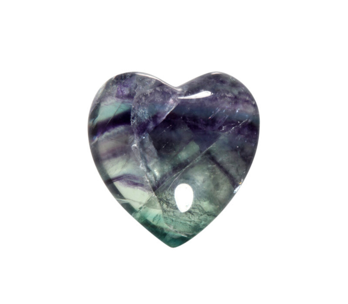 Fluoriet (multi) edelsteen hart 3 cm Fluoriet (multi) edelsteen hart 3 cm