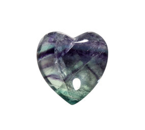 Fluoriet (multi) edelsteen hart 3 cm Fluoriet (multi) edelsteen hart 3 cm