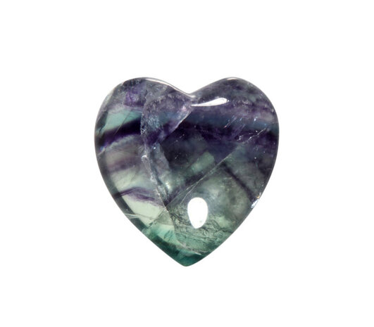 Fluoriet (multi) edelsteen hart 3 cm Fluoriet (multi) edelsteen hart 3 cm