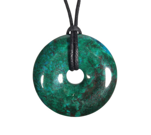 Chrysocolla hanger donut 2,9 - 3,2 cm Chrysocolla hanger donut 2,9 - 3,2 cm