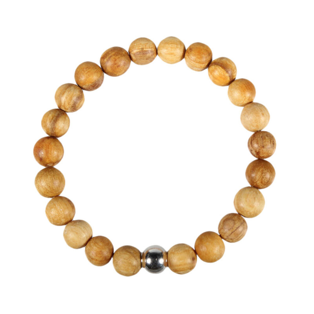 Palo Santo armband ovale kralen elastisch