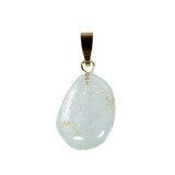Topaas (blauw) hanger met 14k gouden oogje Topaas (blauw) hanger met 14k gouden oogje