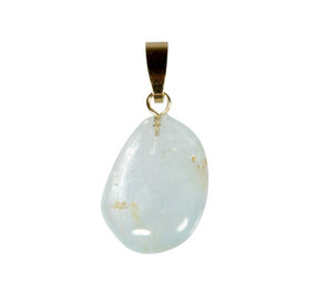 Topaas (blauw) hanger met 14k gouden oogje Topaas (blauw) hanger met 14k gouden oogje