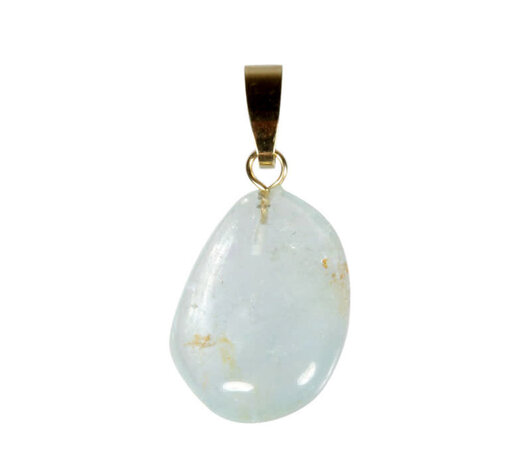 Topaas (blauw) hanger met 14k gouden oogje Topaas (blauw) hanger met 14k gouden oogje