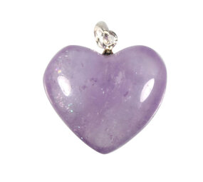 Zilveren hanger amethist hart 2 cm Zilveren hanger amethist hart 2 cm