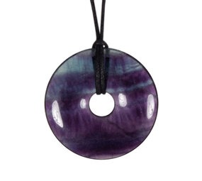 Fluoriet (multi) hanger A-kwaliteit donut 4 cm Fluoriet (multi) hanger A-kwaliteit donut 4 cm