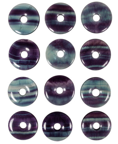 Fluoriet (multi) hanger A-kwaliteit donut 4 cm Fluoriet (multi) hanger A-kwaliteit donut 4 cm