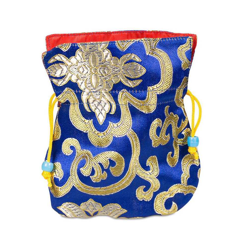 Buideltje brokaat blauw