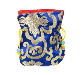 Buideltje brokaat blauw Buideltje brokaat blauw