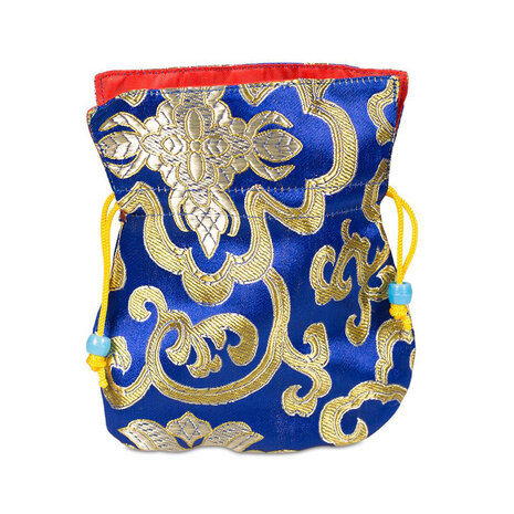 Buideltje brokaat blauw