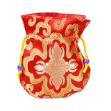 Buideltje brokaat rood Buideltje brokaat rood