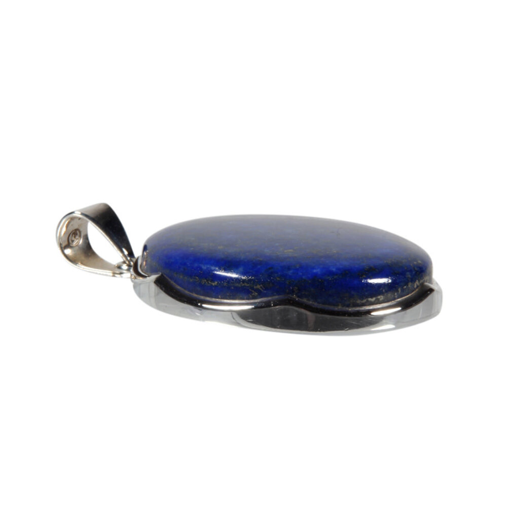 Zilveren hanger lapis lazuli | rond 3,5 cm Zilveren hanger lapis lazuli | rond 3,5 cm