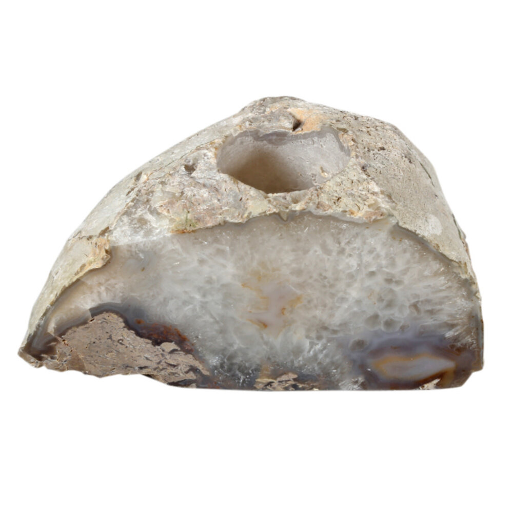 Agaat theelichthouder gepolijst Agaat theelichthouder gepolijst