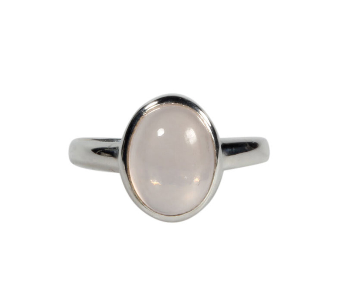 Zilveren ring rozenkwarts maat 17 | ovaal 10 x 8 mm Zilveren ring rozenkwarts maat 17 | ovaal 10 x 8 mm